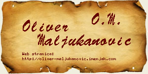 Oliver Maljukanović vizit kartica